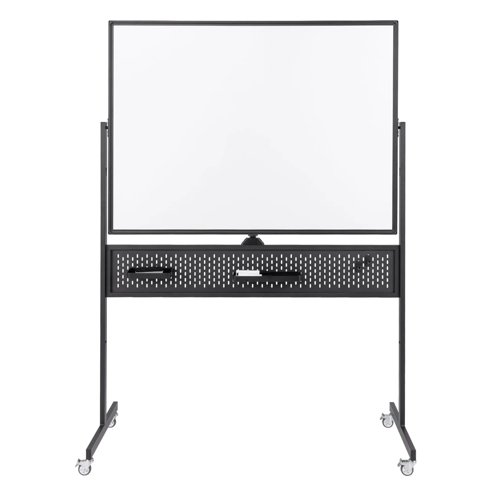 120 x 90 CM Double-Sided Dry Erase Mobile Board with Stand-Black