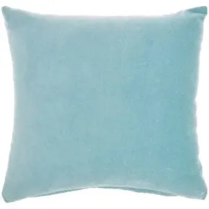 16"x16" Life Styles Solid Velvet Square Throw Pillow Aqua - Mina Victory