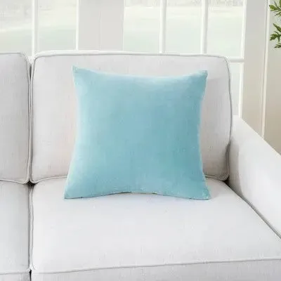 16"x16" Life Styles Solid Velvet Square Throw Pillow Aqua - Mina Victory