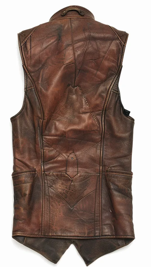 Abel Men Vintage Brown Leather Vest