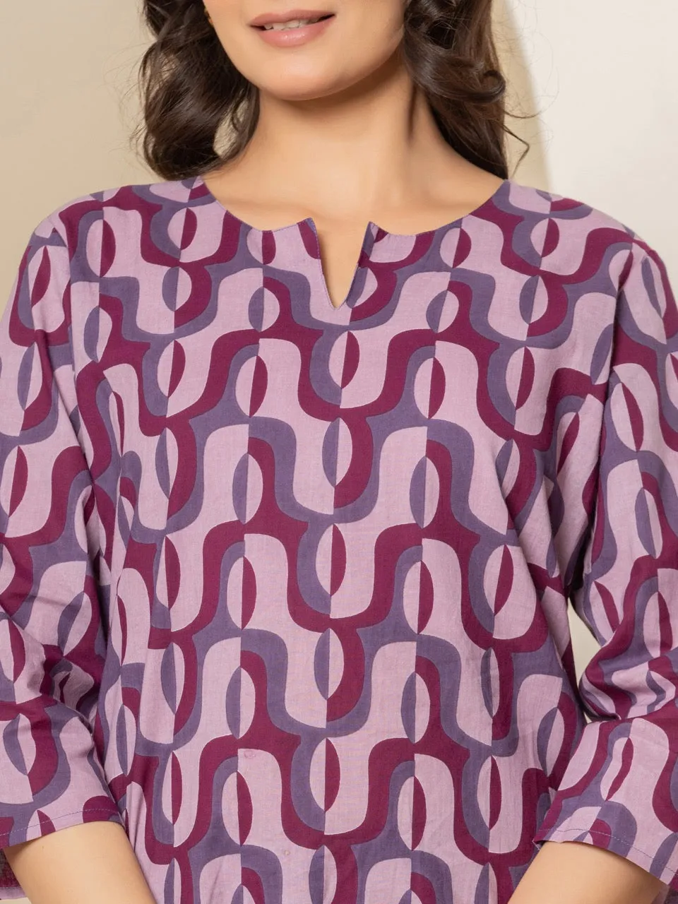 Abstract Violet Mist Lounge Wear