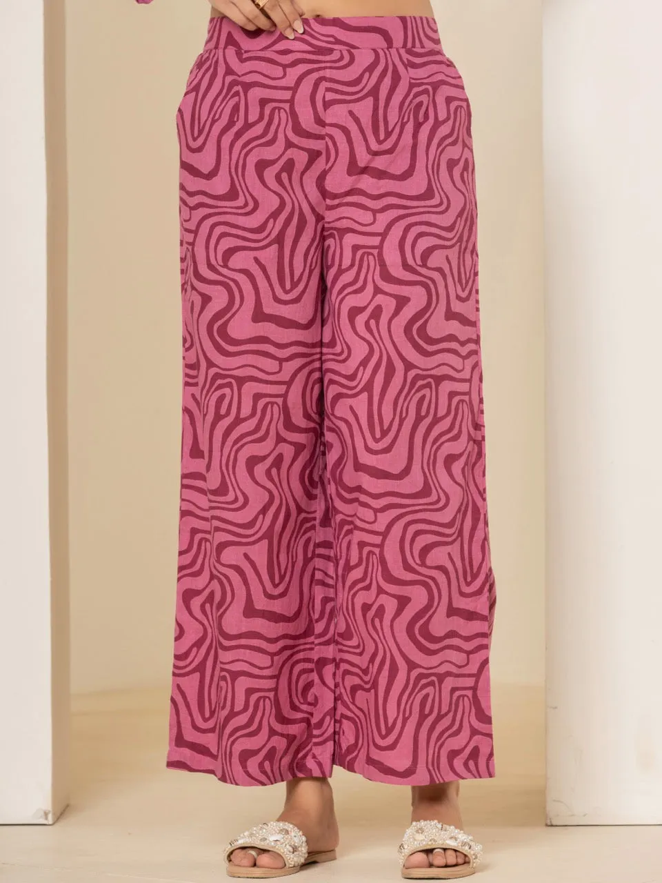 Berry Burst Magenta Collared Lounge Wear