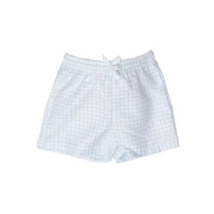 Blue Windowpane Boys Trunks