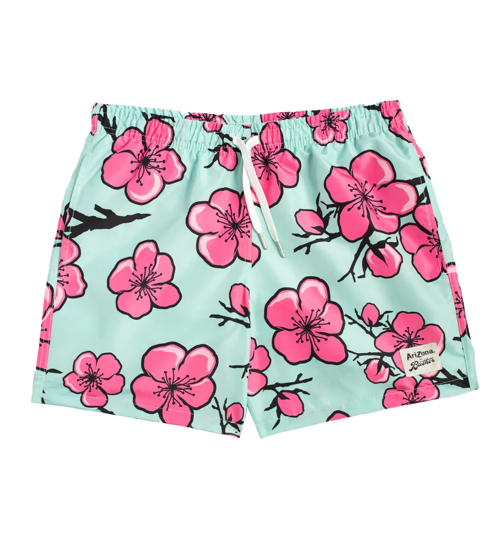 Cartoon Cherry Blossom Swim Trunks