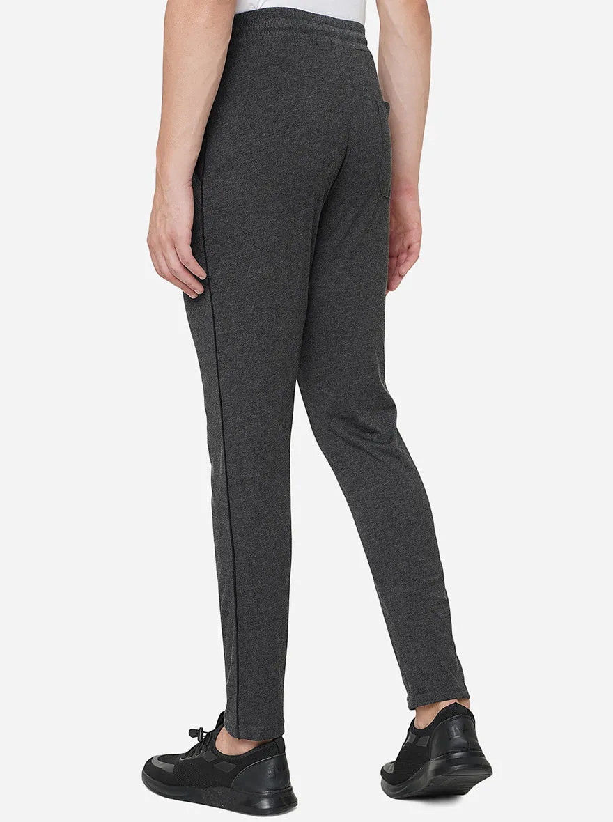 Charcoal Grey Solid Regular Fit Track Pant | Greenfibre