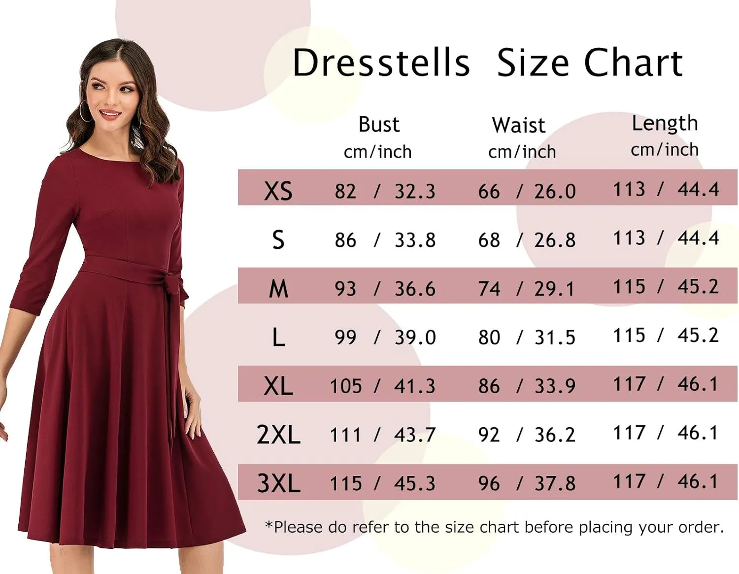 Cocktail Dress for Women, Vintage Modest Wedding Guest 3/4 Sleeves Fall Dresses 2024, Formal Church Dress