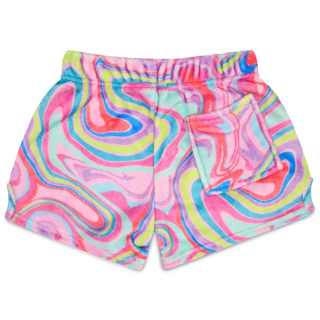 Color Swirl Plush Shorts