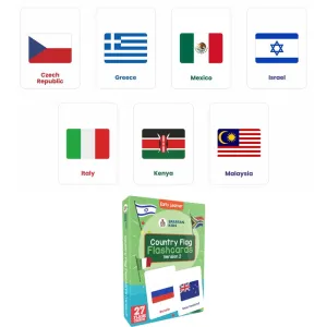 Country Flag Flash Cards (27 Early Learning Flash Cards For Kids) - Version 2