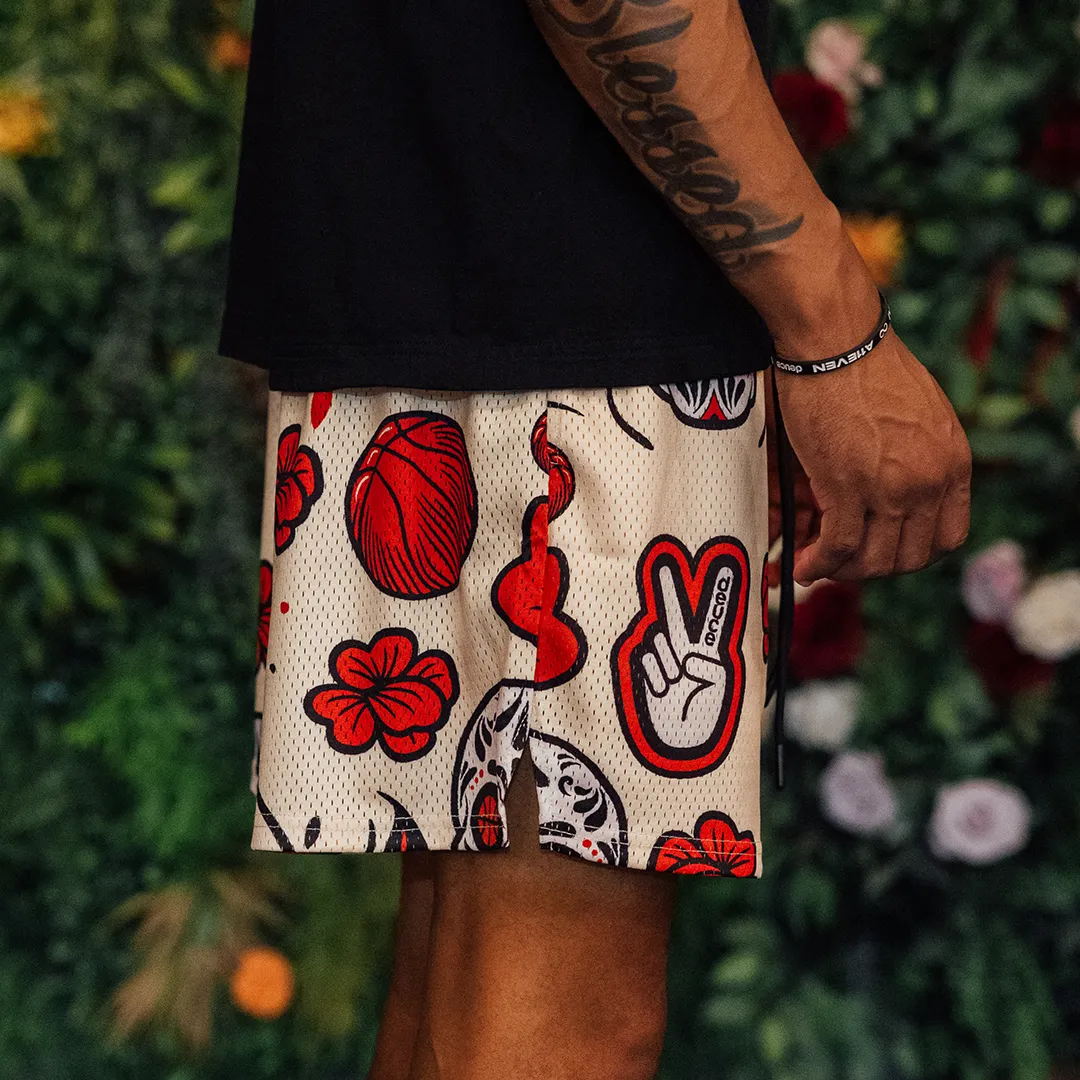 Deuce Mesh Shorts | Day of the Dead