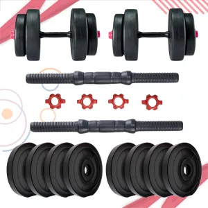 Dumbbells Set 16 KG Weight Plates with Dumbbells Rods | Adjustable Dumbbell