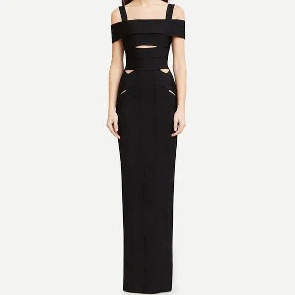 Eleanor Off The Shoulder Cut Out Back Slit Maxi Dress