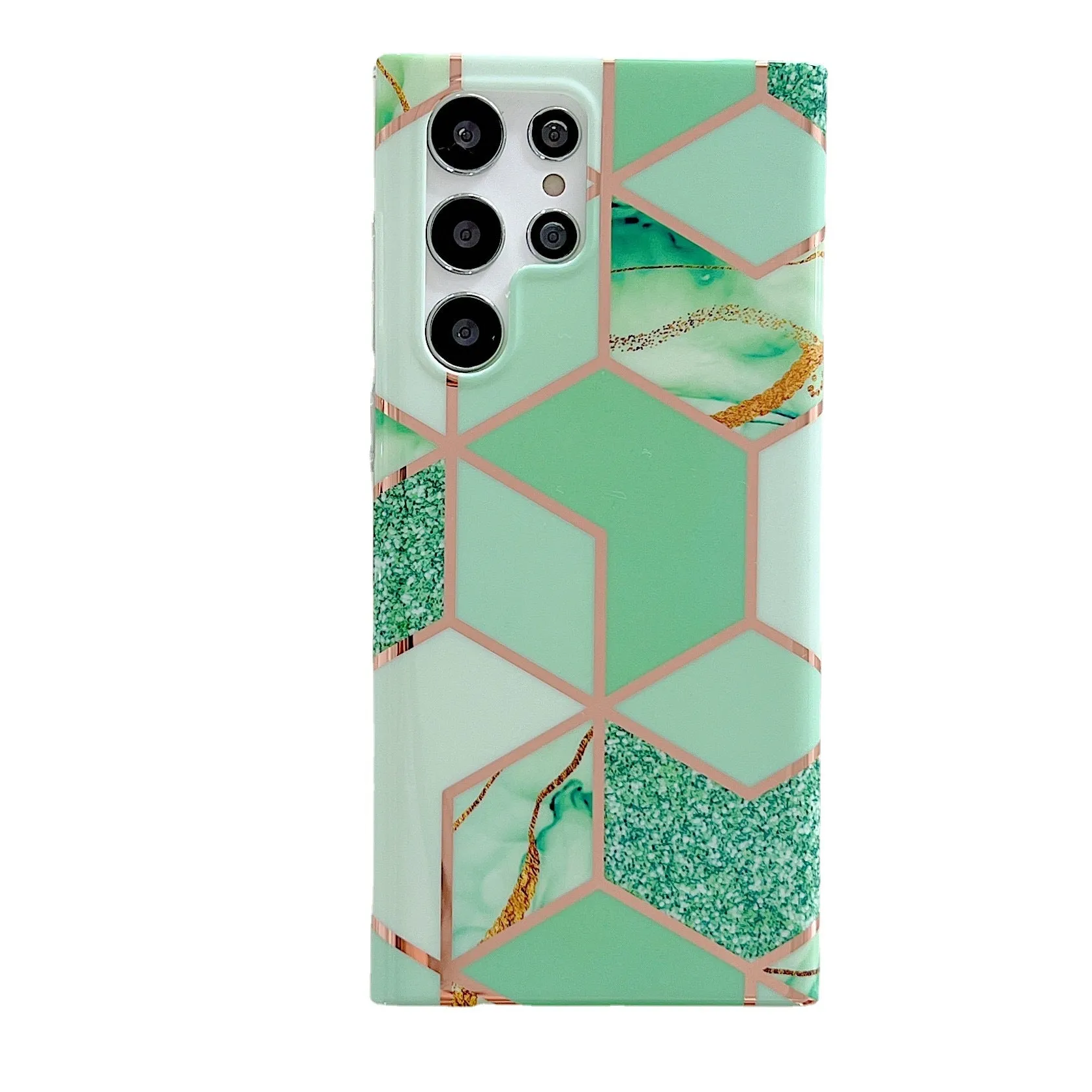 Electroplated Geometric Diamond Marble Phone Case Samsung S23 | Brodtica.com