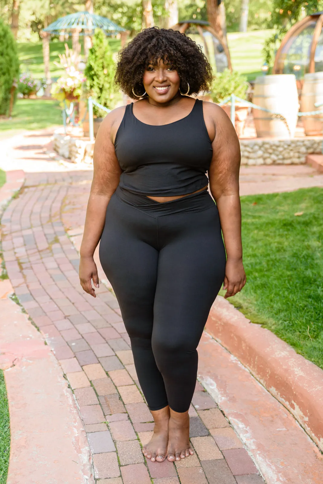 Feel The Groove Cross Front Leggings In Black