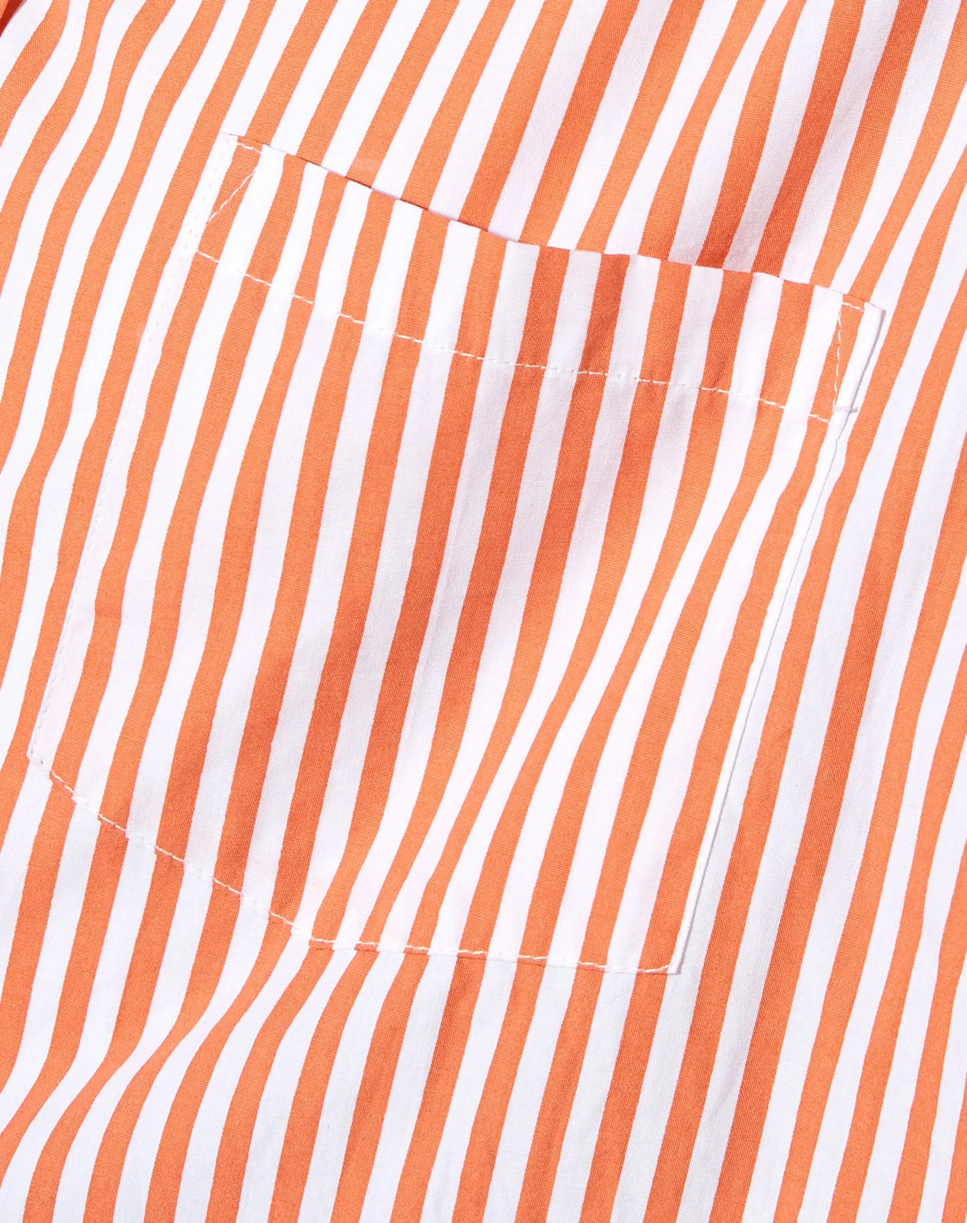 Gane Shirt in Vertical Stripe Orange