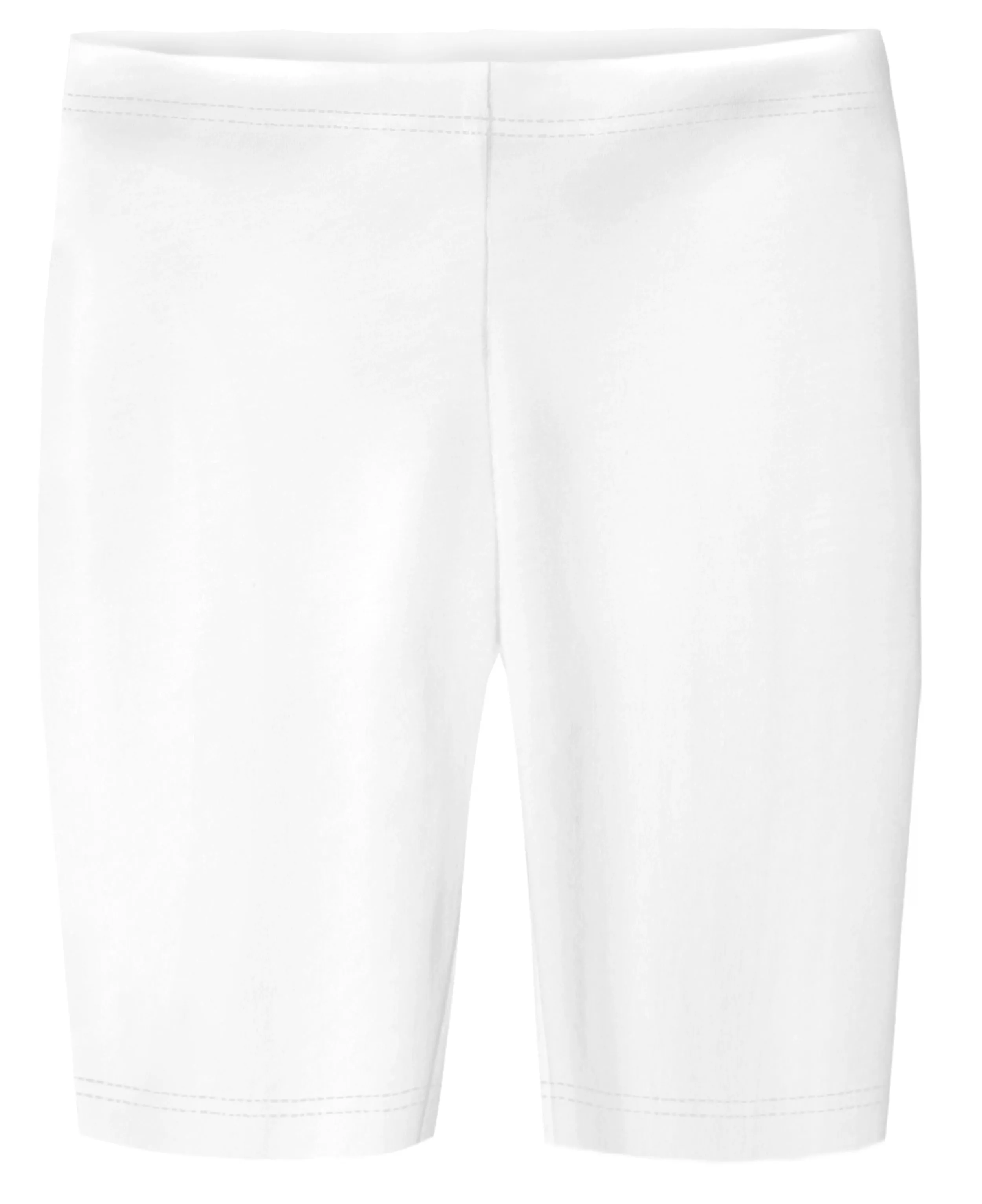 Girls Soft Cotton Long Bike Shorts | White