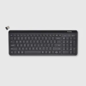 Heyday Bluetooth Wireless Keyboard Windows Mac PC Laptop Silent Typing, Black