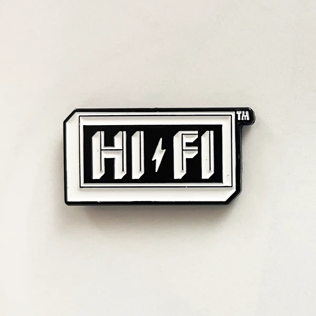 HI-FI Enamel 1" Logo Pin - Black & White