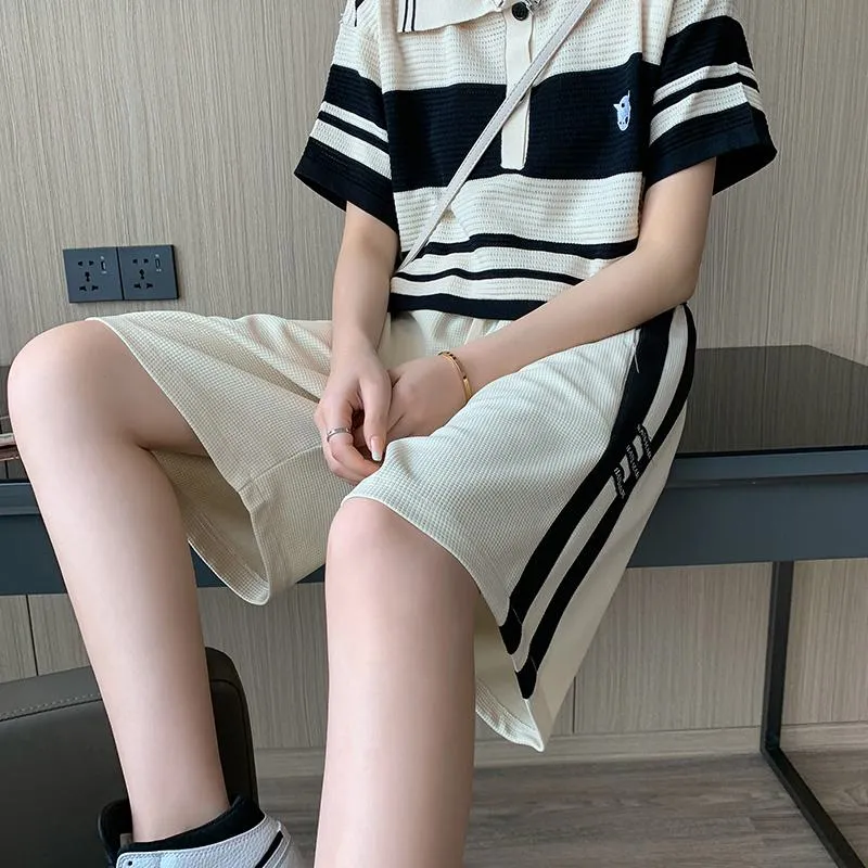 Houndstooth Loose Fit Casual Shorts