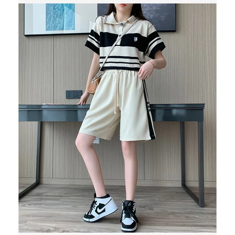 Houndstooth Loose Fit Casual Shorts