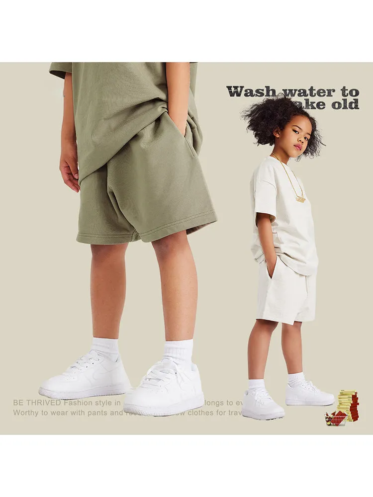 Kids'S Unisex Solid Cropped Shorts