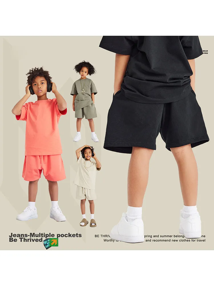 Kids'S Unisex Solid Cropped Shorts