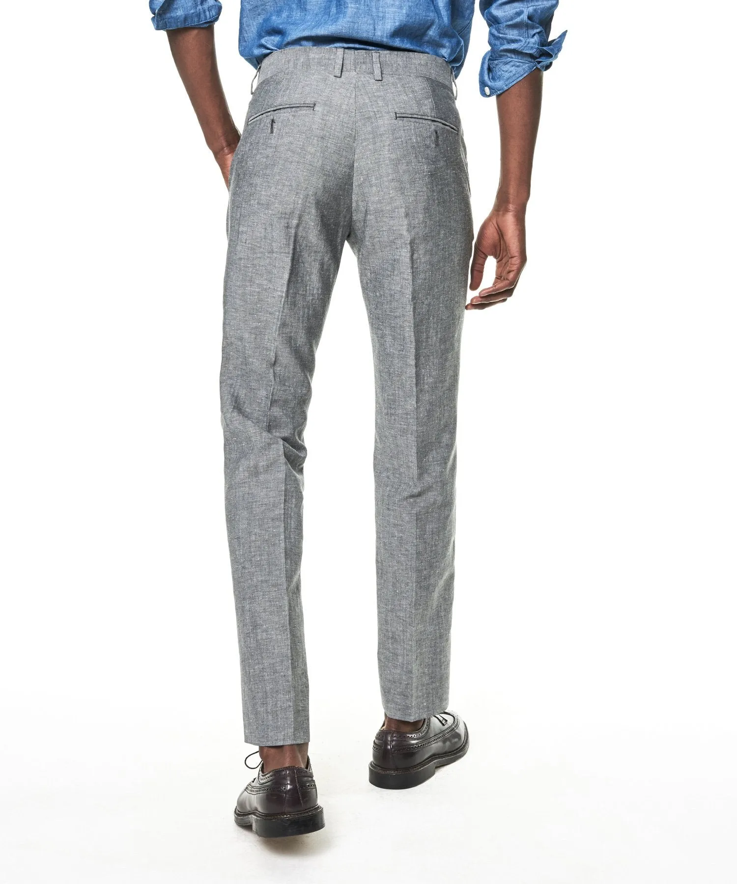 Made In USA Linen Sutton Trouser in Grey