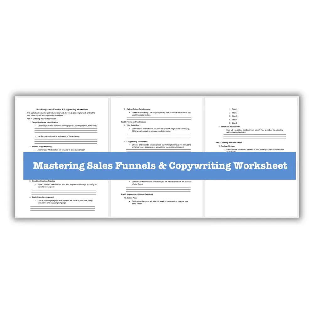 Mastering Sales Funnels & Copywriting Guide   Templates