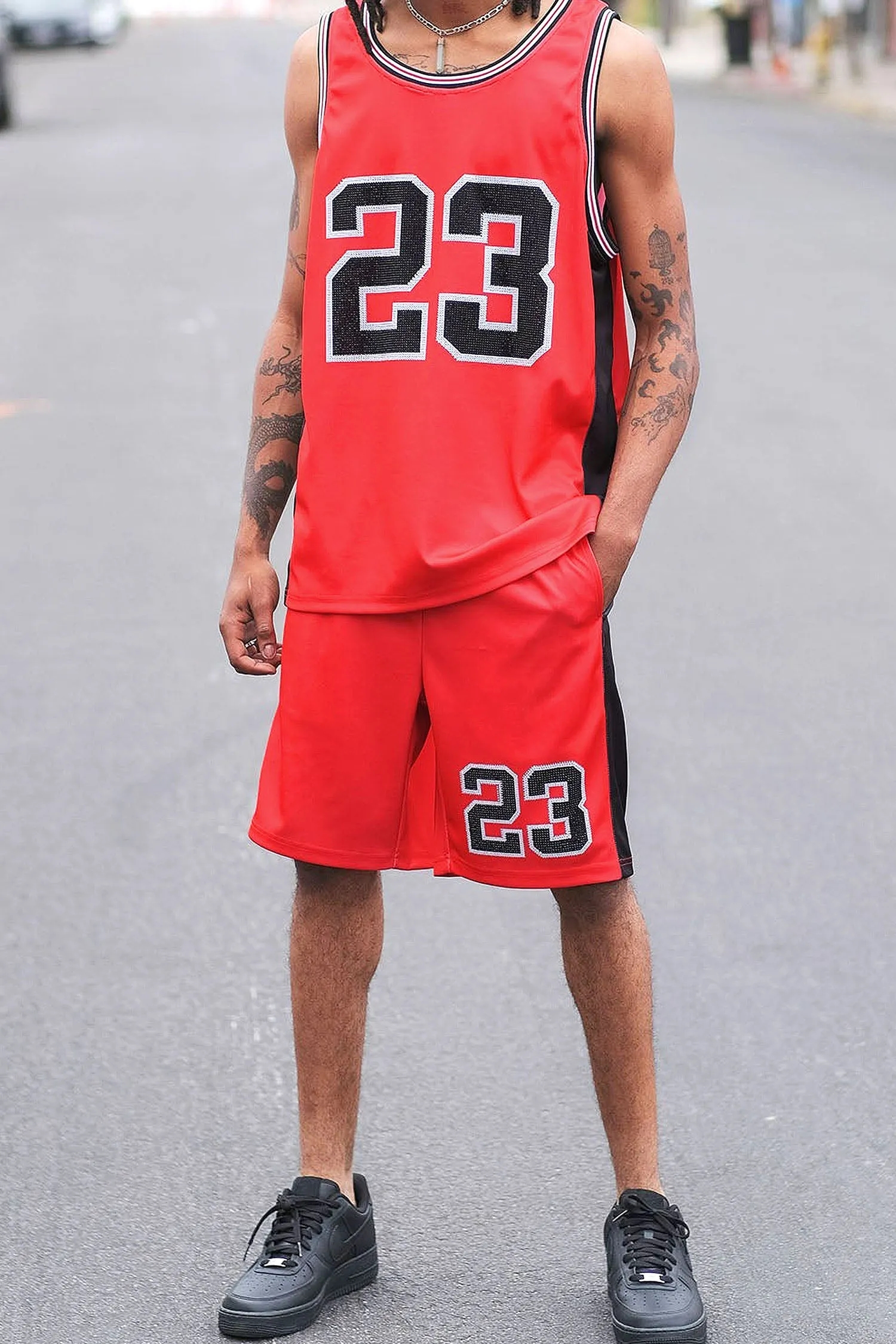 Men's Rhinestoned "23" Basketball Sets