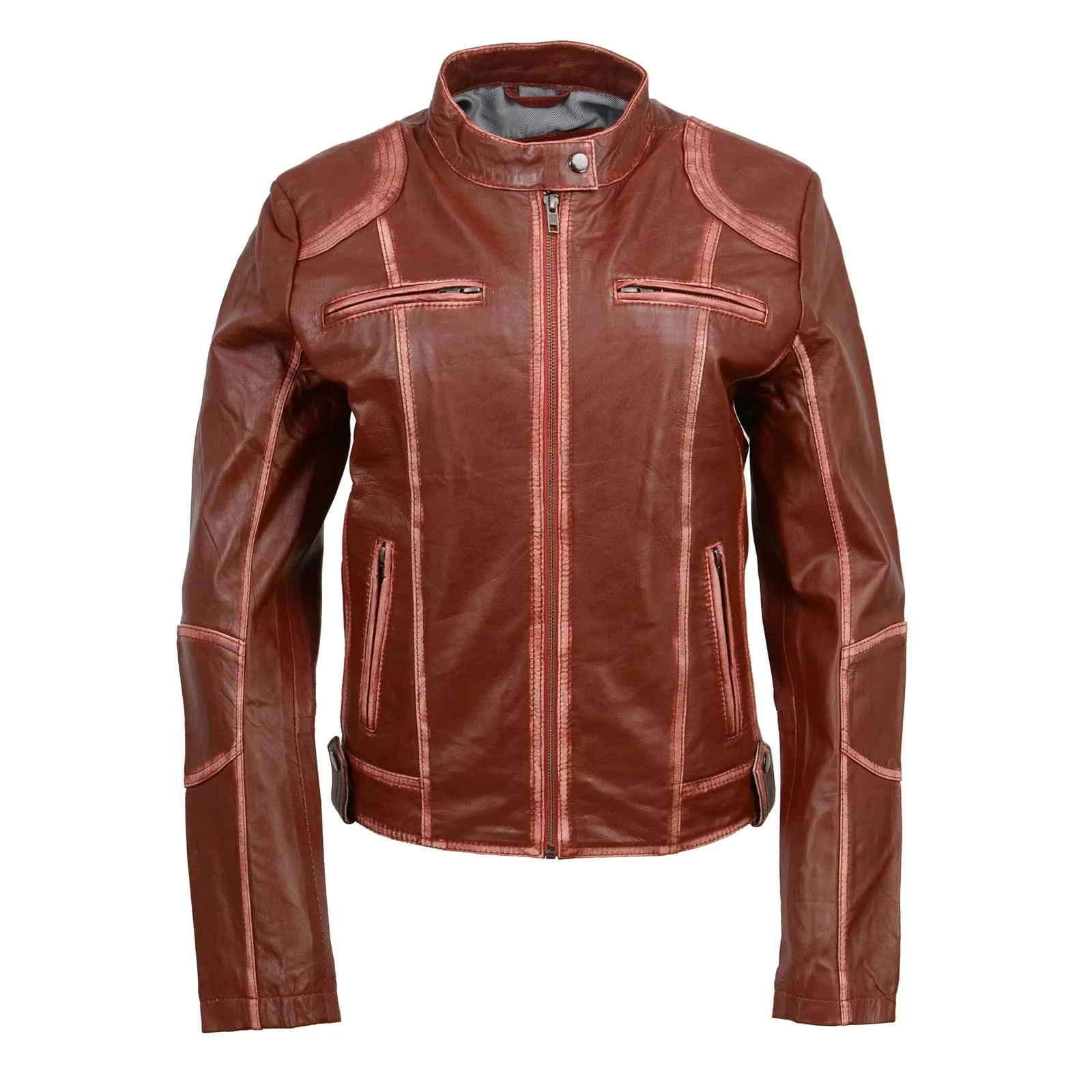 Milwaukee Leather SFL2830 Women's Maroon Sheepskin Scuba Style Fashion Leather Jacket