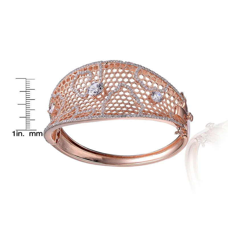 Monique Wide Lace Gold Plated Bangle