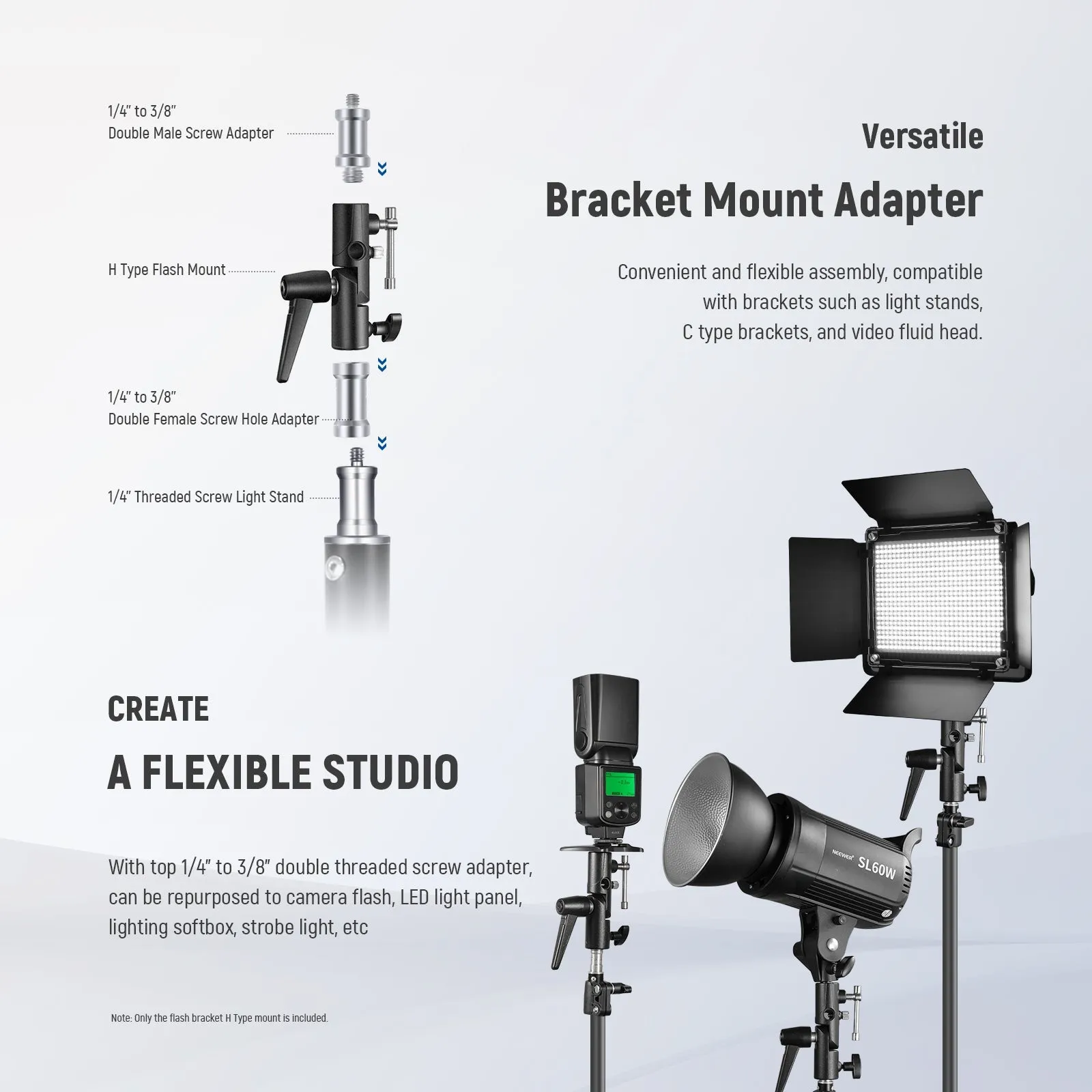 NEEWER H-Type Mount Camera Flash Bracket