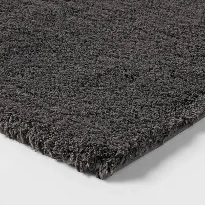 New - 24"x60" Spa Plush Bath Rug Dark Gray - Threshold