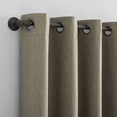 New - 96"x50" Tyrell Tonal Texture Draft Shield Fleece Insulated 100% Blackout Grommet Curtain Panel Olive Green - Sun Zero