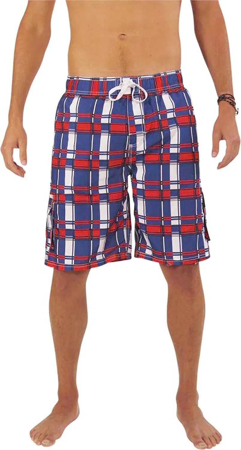 Norty Mens Swim Trunks - Watershort Swimsuit - Cargo Pockets - Drawstring Waist