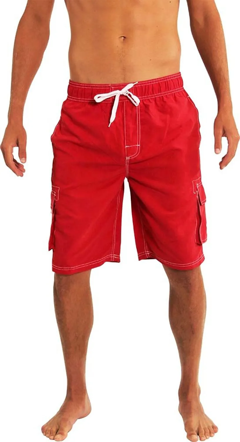 Norty Mens Swim Trunks - Watershort Swimsuit - Cargo Pockets - Drawstring Waist