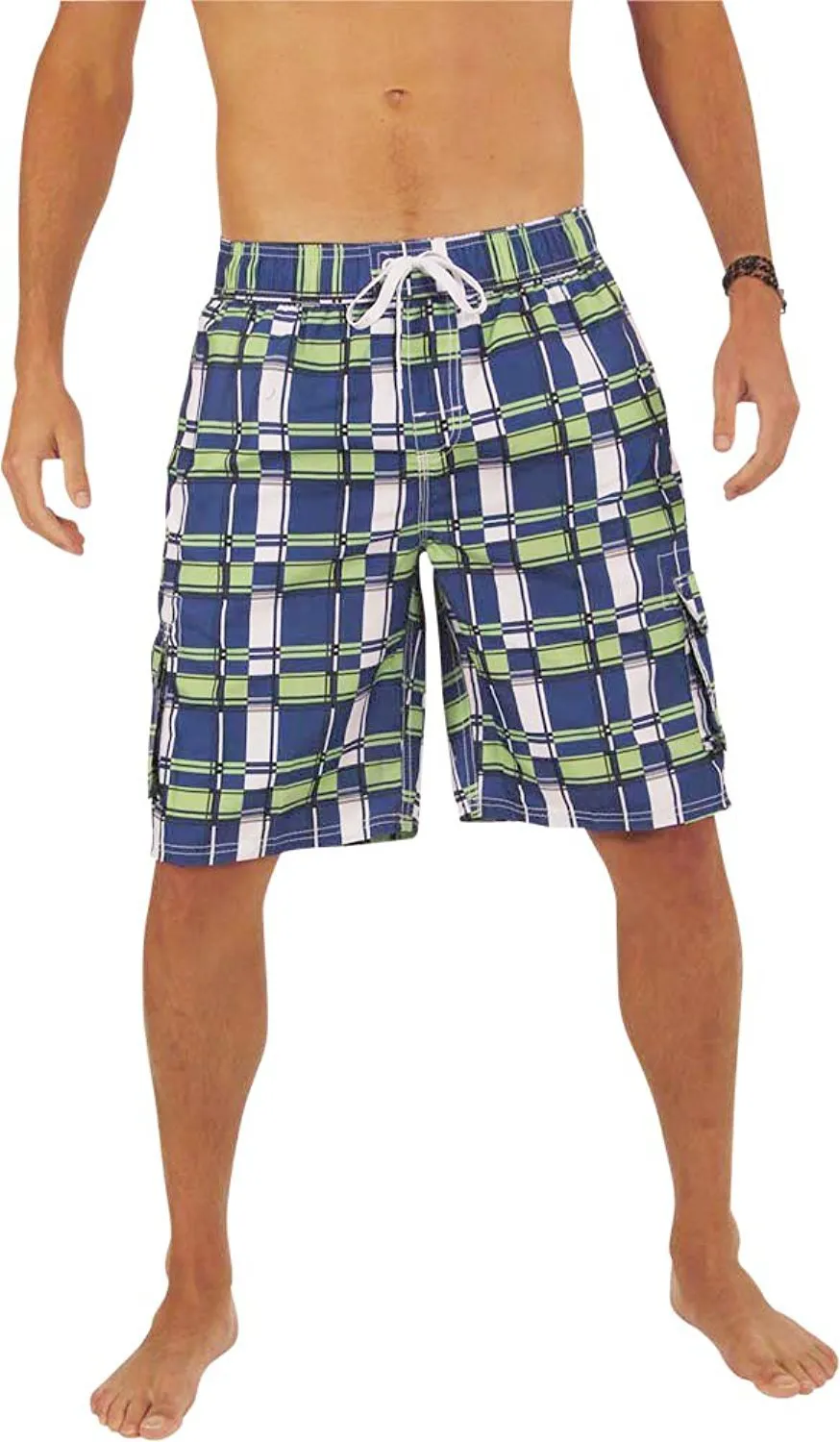 Norty Mens Swim Trunks - Watershort Swimsuit - Cargo Pockets - Drawstring Waist