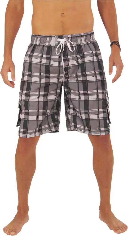 Norty Mens Swim Trunks - Watershort Swimsuit - Cargo Pockets - Drawstring Waist