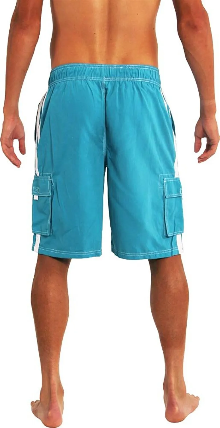 Norty Mens Swim Trunks - Watershort Swimsuit - Cargo Pockets - Drawstring Waist