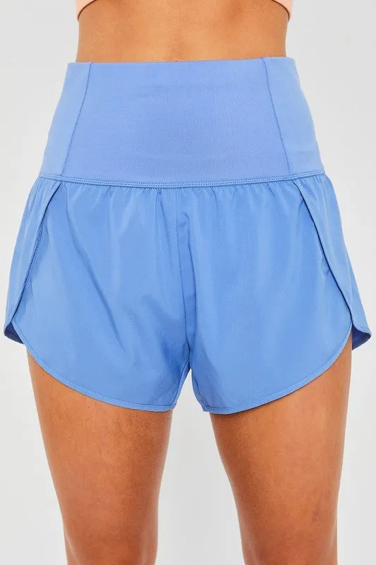 Ocean Blue Inner Brief Stretchy Waistband Running Shorts