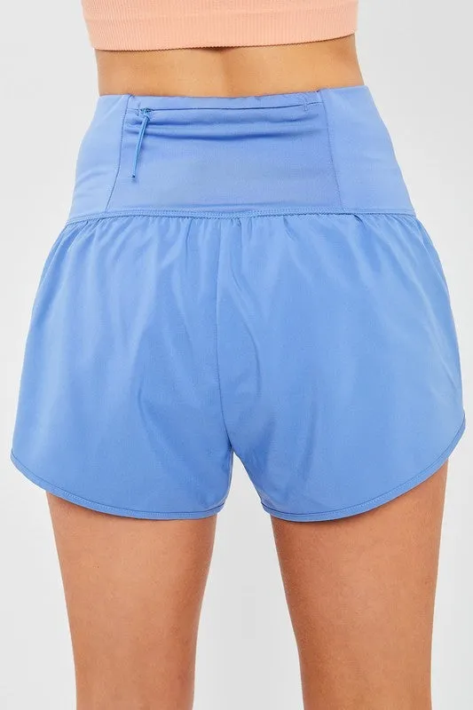 Ocean Blue Inner Brief Stretchy Waistband Running Shorts