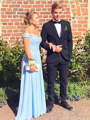 Off Shoulder Light Blue Lace Long Prom, Off Shoulder Lace Blue Bridesmaid, Off the Shoulder Blue Formal, Blue Evening