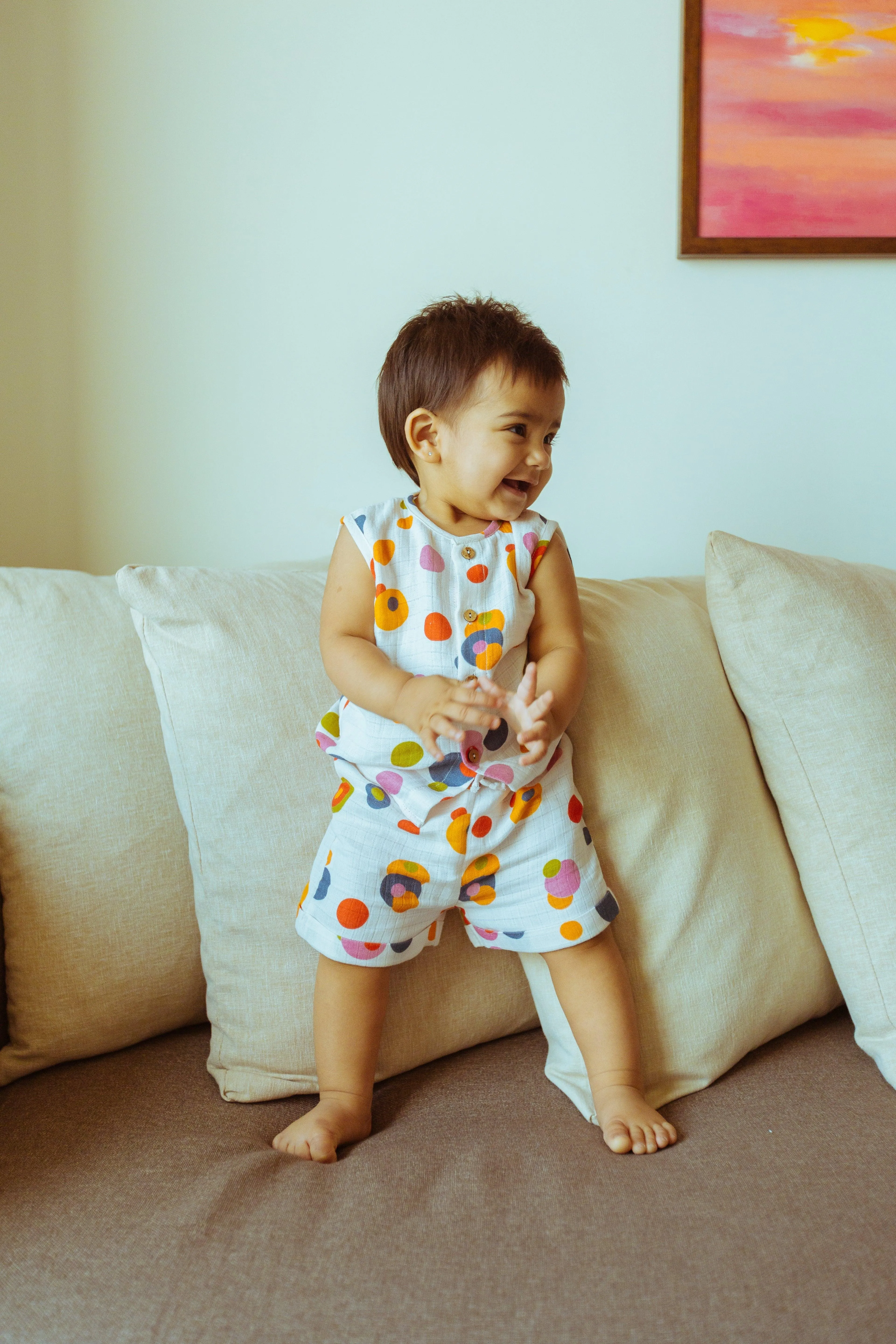 Organic Muslin Vest & Shorts Set | The Sparrow And Flower