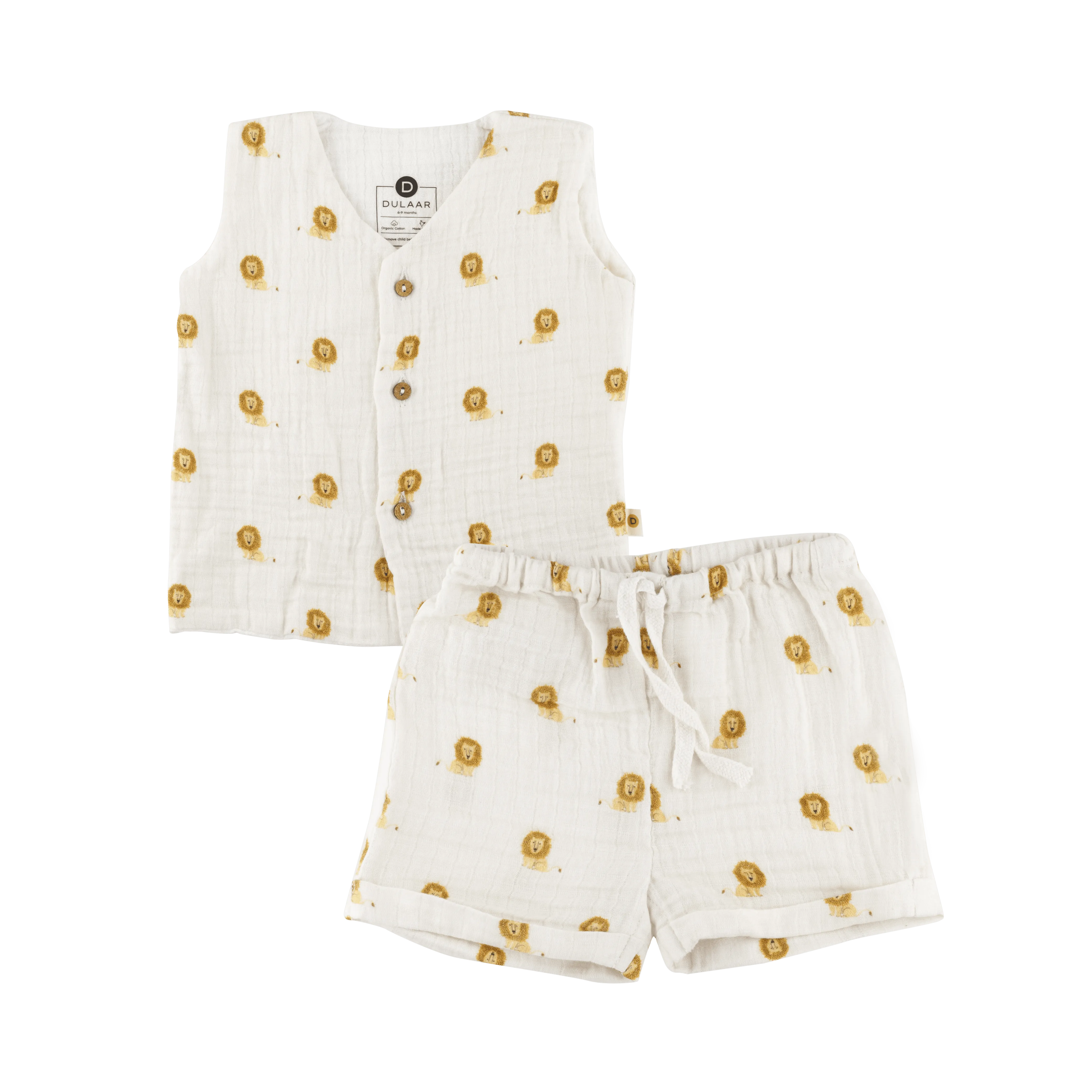 Organic Muslin Vest & Shorts Set | The Sparrow And Flower