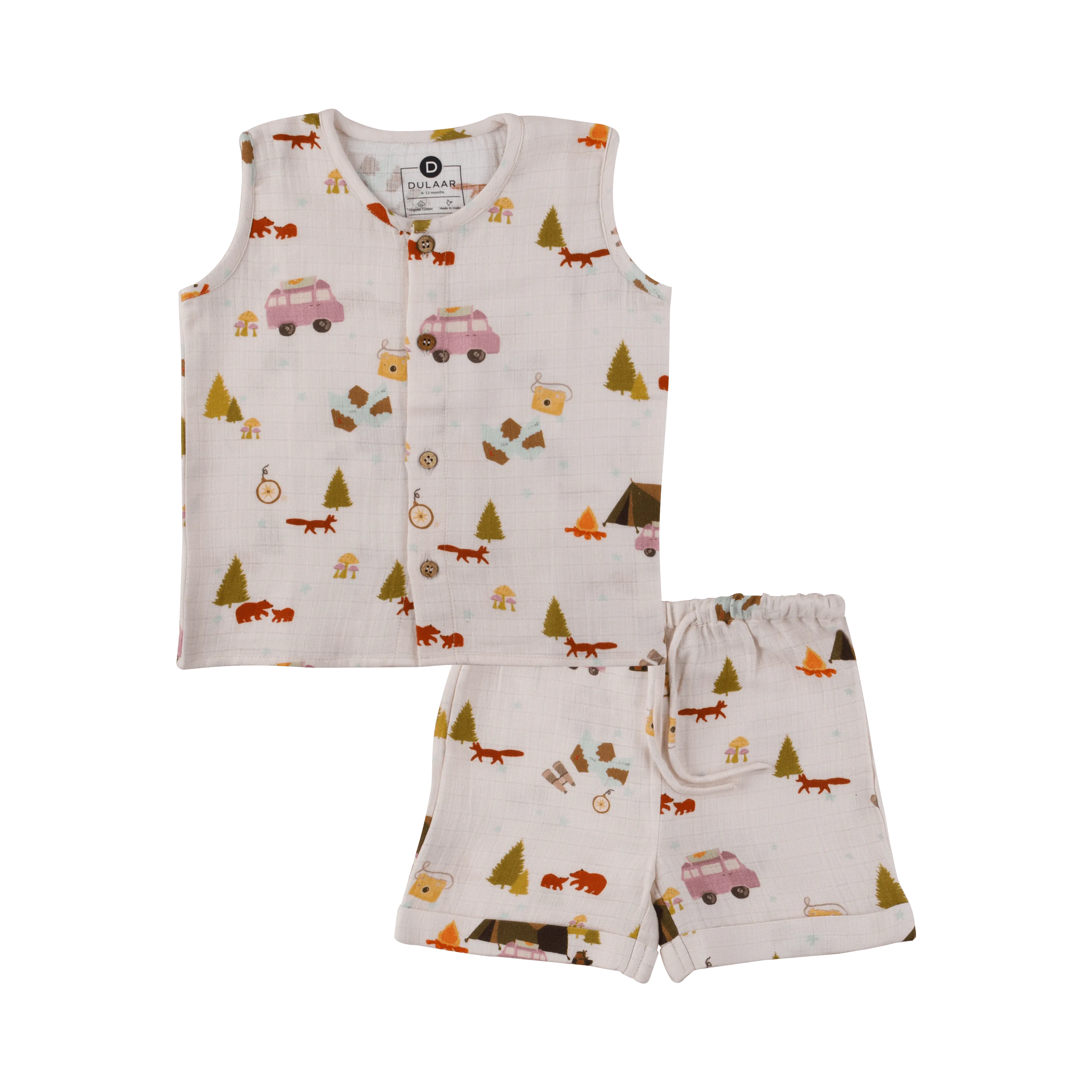 Organic Muslin Vest & Shorts Set | The Sparrow And Flower