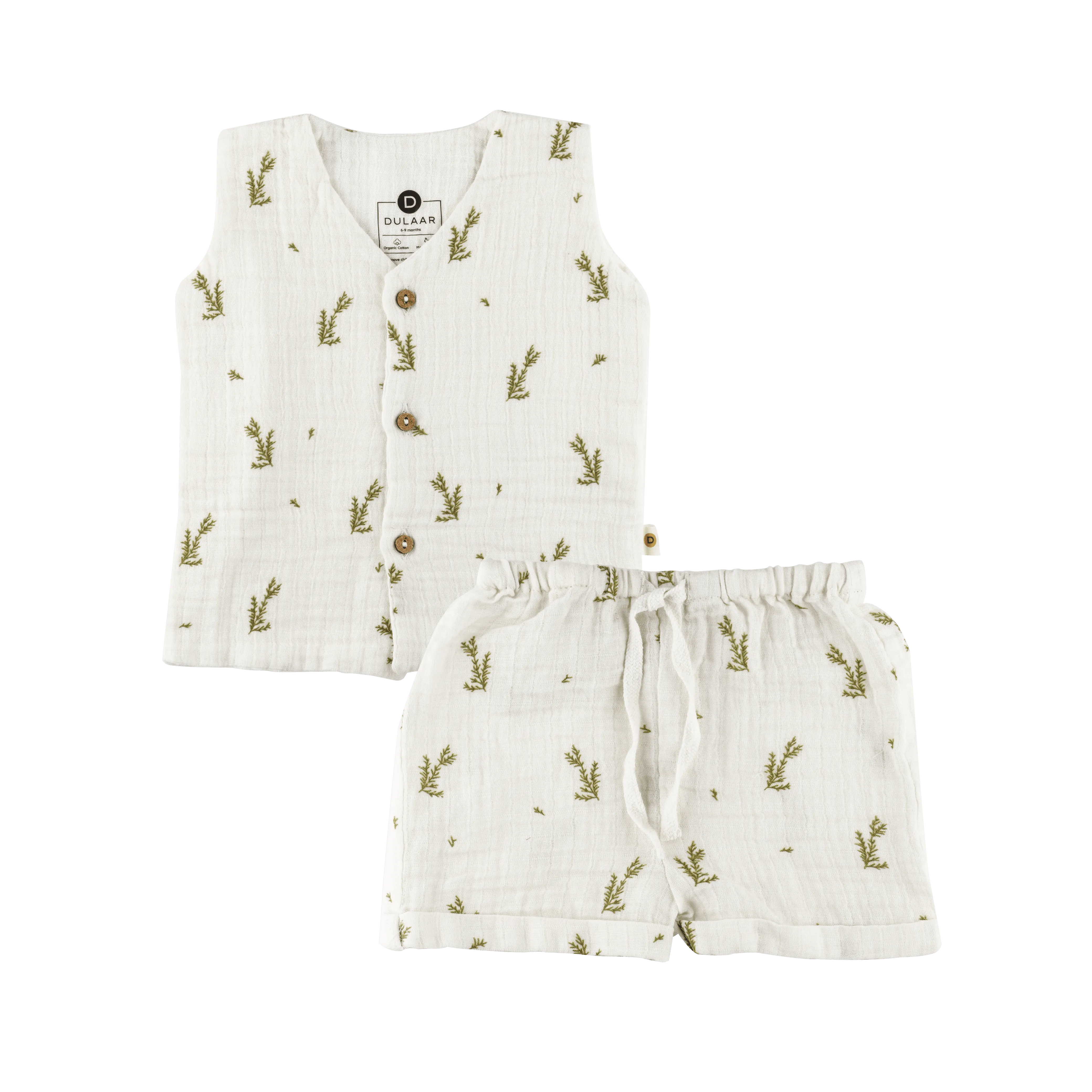 Organic Muslin Vest & Shorts Set | The Sparrow And Flower