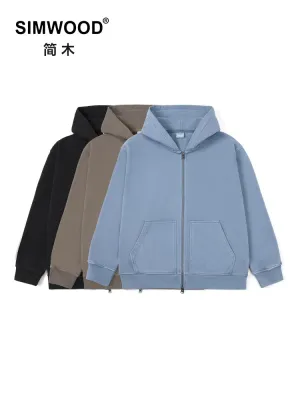 Oversize Zip-up Hoodies Men with Heavyweight Fabric Sweatshirts