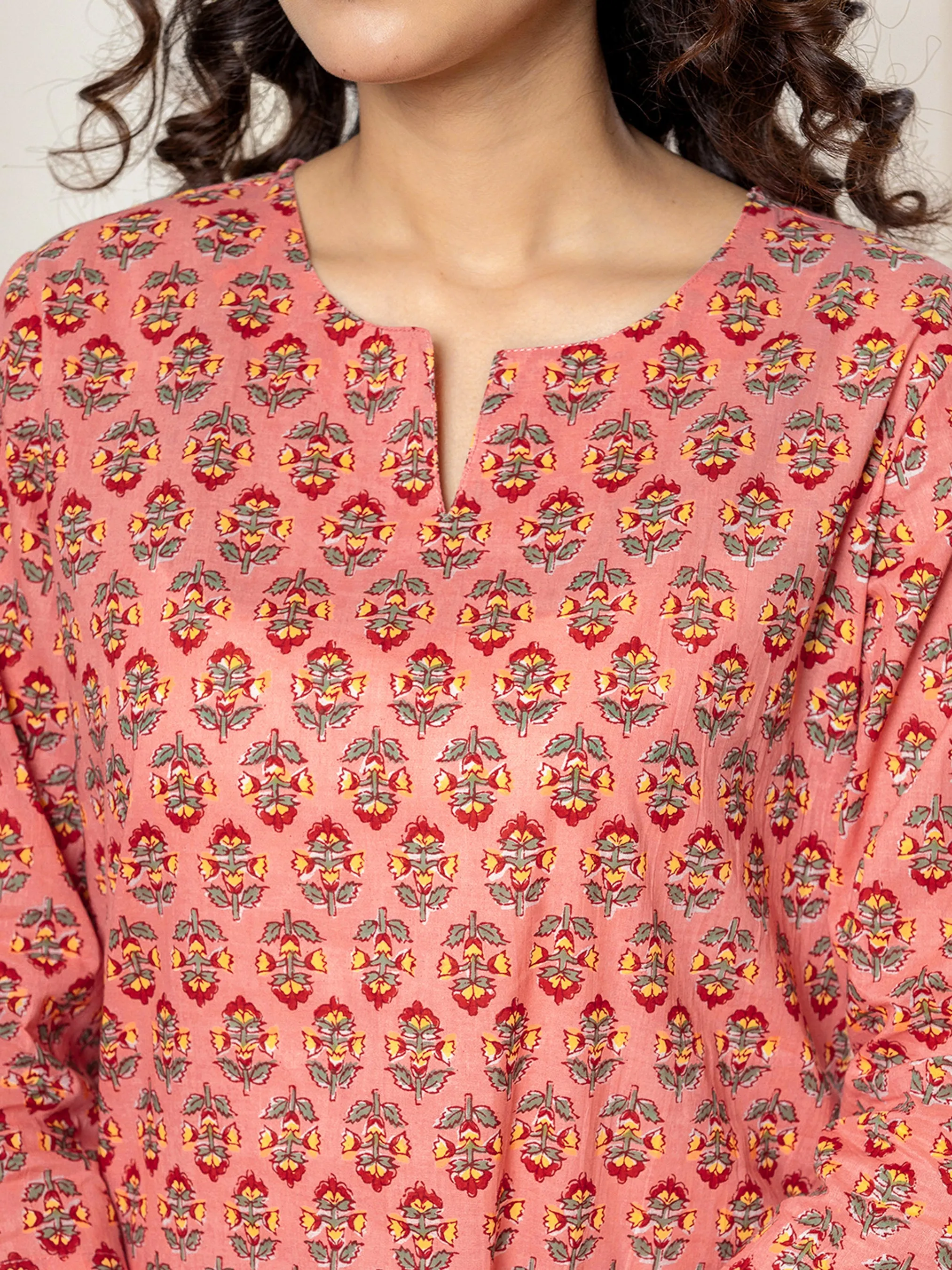 Peachy Block Printed Pure Cotton Lounge Wear