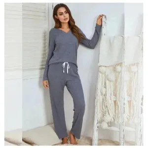 Polycotton Thicken Knit Tracksuit Set Jogger Set Lounge Wear UK Size (M Size)