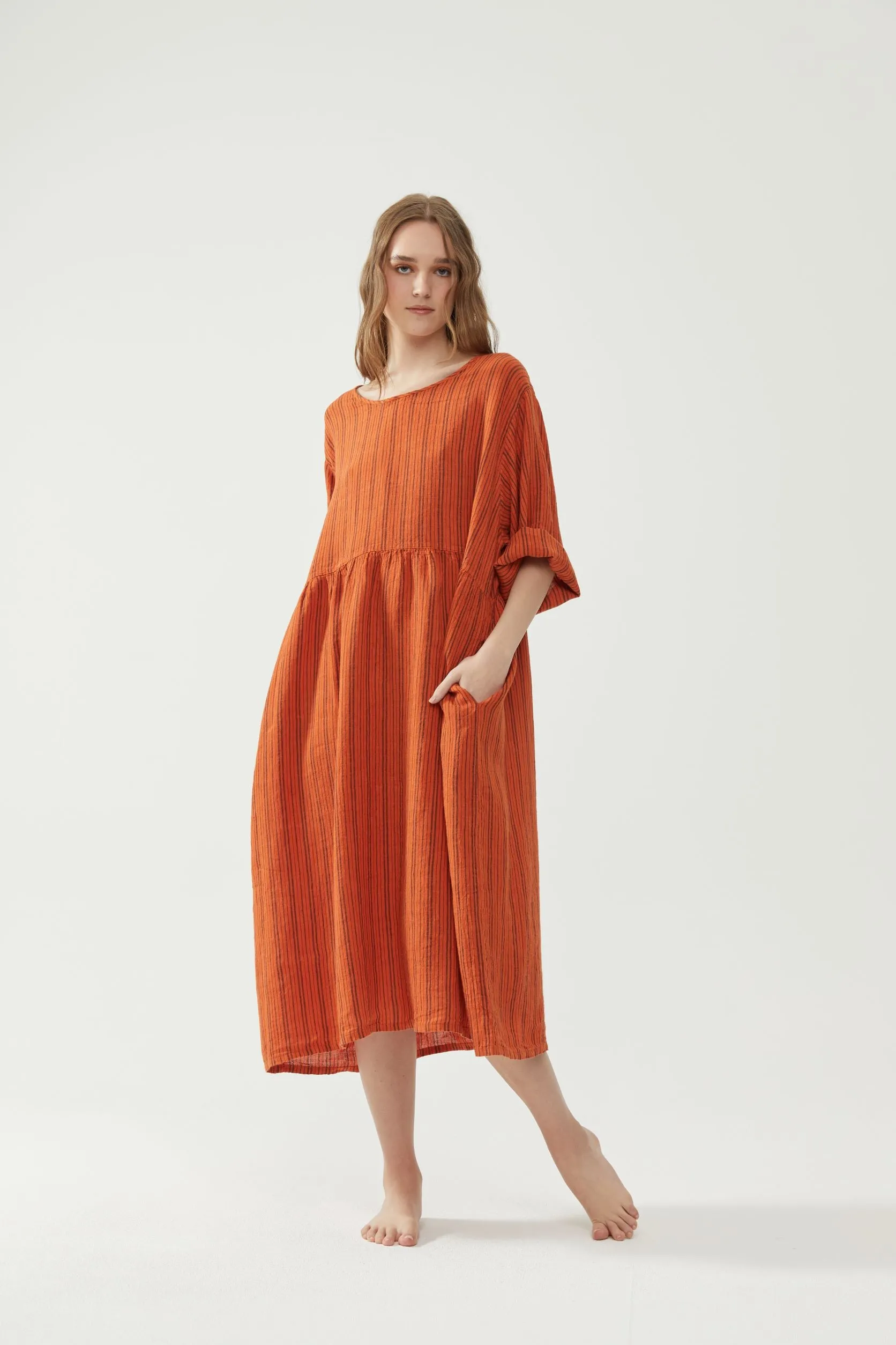 Reen Dress Pumpkin Stripe