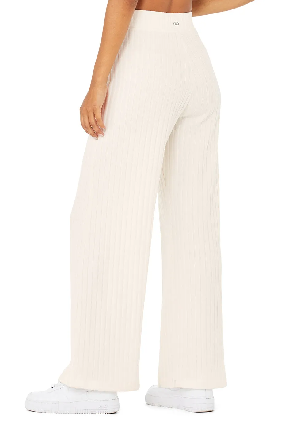 Ribbed Take Comfort Wide Leg Pant - Ivory